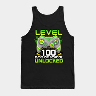 Level 100 Days Of School Unlocked Gamer Video Games Kid Boys Tank Top